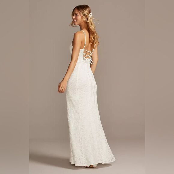 DB Studio Stretch Lace Halter Neck Gown - Picture 3 of 13